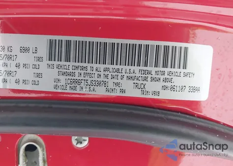 2018 Ram 1500 Tradesman 4X2 6'4 Box from USA, damaged, VIN 1C6RR6FT5JS330781